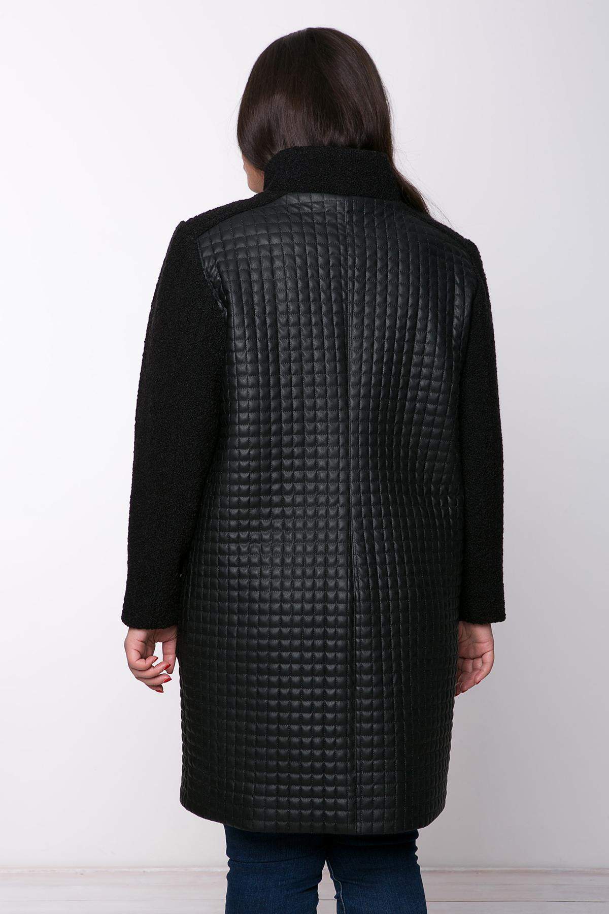 Пальто из стеганой искусственной кожи (квадрат)